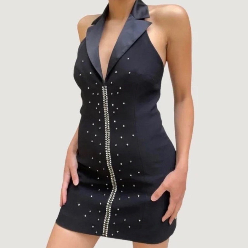 BEBE Rhinestone Gilet Dress
